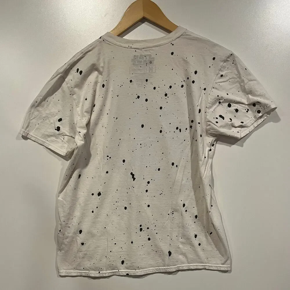 Star Wars Darkness Rises Tee Splatter‎ Print T-Shirt White Movie Cotton Nerdy